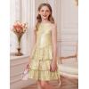 imageGRACE KARIN Girls Sequin Party Dress Kids Sparkly Formal Birthday Teen Special Occasion Fancy Pageant Dresses Size 614Gold