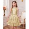 imageGRACE KARIN Girls Sequin Party Dress Kids Sparkly Formal Birthday Teen Special Occasion Fancy Pageant Dresses Size 614Gold