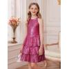 imageGRACE KARIN Girls Sequin Party Dress Kids Sparkly Formal Birthday Teen Special Occasion Fancy Pageant Dresses Size 614Hot Pink
