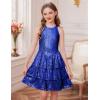 imageGRACE KARIN Girls Sequin Party Dress Kids Sparkly Formal Birthday Teen Special Occasion Fancy Pageant Dresses Size 614Klein Blue
