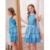 imageGRACE KARIN Girls Sequin Party Dress Kids Sparkly Formal Birthday Teen Special Occasion Fancy Pageant Dresses Size 614Light Blue