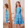 imageGRACE KARIN Girls Sequin Party Dress Kids Sparkly Formal Birthday Teen Special Occasion Fancy Pageant Dresses Size 614Light Blue