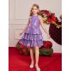 imageGRACE KARIN Girls Sequin Party Dress Kids Sparkly Formal Birthday Teen Special Occasion Fancy Pageant Dresses Size 614Purple