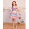 imageGRACE KARIN Girls Sequin Party Dress Kids Sparkly Formal Birthday Teen Special Occasion Fancy Pageant Dresses Size 614Rainbow