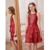 imageGRACE KARIN Girls Sequin Party Dress Kids Sparkly Formal Birthday Teen Special Occasion Fancy Pageant Dresses Size 614Red