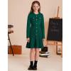 imageGRACE KARIN Girls Sweater Fall Dress Long Sleeve Knit Button Front Pleated ALine Casual Winter Midi Dresses 514YGreen