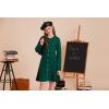 imageGRACE KARIN Girls Sweater Fall Dress Long Sleeve Knit Button Front Pleated ALine Casual Winter Midi Dresses 514YGreen
