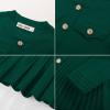 imageGRACE KARIN Girls Sweater Fall Dress Long Sleeve Knit Button Front Pleated ALine Casual Winter Midi Dresses 514YGreen
