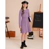 imageGRACE KARIN Girls Sweater Fall Dress Long Sleeve Knit Button Front Pleated ALine Casual Winter Midi Dresses 514YPurple