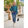 imageGRACE KARIN Long Sleeve Blouses for Women Dressy Casual Tops Frill Neck Shirt Business Office OutfitsPeacock Bluelong Sleeve