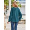 imageGRACE KARIN Long Sleeve Blouses for Women Dressy Casual Tops Frill Neck Shirt Business Office OutfitsPeacock Bluelong Sleeve