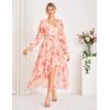 imageGRACE KARIN Long Sleeve Wedding Guest Dress 2025 Boho Maxi Fall Dresses Chiffon Flowy Floral Dress Formal Cocktail PartyApricot Orange Floral
