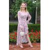imageGRACE KARIN Long Sleeve Wedding Guest Dress 2025 Boho Maxi Fall Dresses Chiffon Flowy Floral Dress Formal Cocktail PartyPink Floral