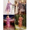 imageGRACE KARIN Long Sleeve Wedding Guest Dress 2025 Boho Maxi Fall Dresses Chiffon Flowy Floral Dress Formal Cocktail PartyRose Red Floral