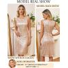 imageGRACE KARIN Mother of The Bride DressesFormal Wedding Guest DressSequin Dress 2 Piece with Jacket Knee Length 2025Apricot