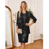 imageGRACE KARIN Mother of The Bride DressesFormal Wedding Guest DressSequin Dress 2 Piece with Jacket Knee Length 2025Black