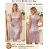 imageGRACE KARIN Mother of The Bride DressesFormal Wedding Guest DressSequin Dress 2 Piece with Jacket Knee Length 2025Gray Pink