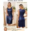 imageGRACE KARIN Mother of The Bride DressesFormal Wedding Guest DressSequin Dress 2 Piece with Jacket Knee Length 2025Navy Blue