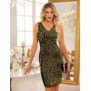imageGRACE KARIN Sequin Dress for Women 2025 Sleeveless VNeck Sparkly Glitter Cocktail Party Club Bodycon DressBlack