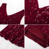 imageGRACE KARIN Sequin Dress for Women 2025 Sleeveless VNeck Sparkly Glitter Cocktail Party Club Bodycon DressWine Red