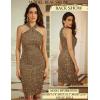 imageGRACE KARIN Sequin Dress for Women Sleeveless Sparkly Glitter Halter Dress Bodycon Mini Club Dresses 2025Brown