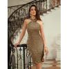 imageGRACE KARIN Sequin Dress for Women Sleeveless Sparkly Glitter Halter Dress Bodycon Mini Club Dresses 2025Brown