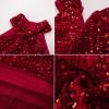 imageGRACE KARIN Sequin Dress for Women Sleeveless Sparkly Glitter Halter Dress Bodycon Mini Club Dresses 2025Red