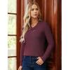 imageGRACE KARIN Sweaters for Women 2025 Fall Long Sleeve V Neck Collared Knitted Pullover Sweaters Dressy Casual TopsWine Red