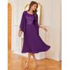 imageGRACE KARIN Wedding Guest Dress Mother of The Bride Dresses Two Piece Formal Sequin Dress with Jacket Tea Length 2025Dark Purple