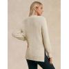 imageGRACE KARIN Women 2025 Fall Knit Sweaters Soft Long Sleeve Pullover Trendy Mock Neck Side Slit Loose Sweater TopsBeige