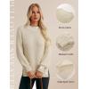 imageGRACE KARIN Women 2025 Fall Knit Sweaters Soft Long Sleeve Pullover Trendy Mock Neck Side Slit Loose Sweater TopsBeige
