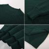 imageGRACE KARIN Women 2025 Fall Knit Sweaters Soft Long Sleeve Pullover Trendy Mock Neck Side Slit Loose Sweater TopsDark Green
