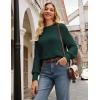 imageGRACE KARIN Women 2025 Fall Knit Sweaters Soft Long Sleeve Pullover Trendy Mock Neck Side Slit Loose Sweater TopsDark Green