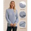 imageGRACE KARIN Women 2025 Fall Knit Sweaters Soft Long Sleeve Pullover Trendy Mock Neck Side Slit Loose Sweater TopsGrey