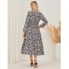 imageGRACE KARIN Women Fall Wedding Guest Dresses 2025 Floral Long Sleeve Maxi Dress Boho V Neck Empire Waist DressBlack Floral