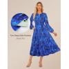 imageGRACE KARIN Women Fall Wedding Guest Dresses 2025 Floral Long Sleeve Maxi Dress Boho V Neck Empire Waist DressRoyalblue Floral