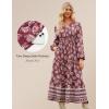 imageGRACE KARIN Women Fall Wedding Guest Dresses 2025 Floral Long Sleeve Maxi Dress Boho V Neck Empire Waist DressWine Red