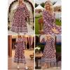 imageGRACE KARIN Women Fall Wedding Guest Dresses 2025 Floral Long Sleeve Maxi Dress Boho V Neck Empire Waist DressWine Red