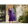 imageGRACE KARIN Womens 2025 Casual Long Lace Sleeve Dresses Summer Flowy Crewneck A Line Plain Midi Dress with PocketsDark Purple