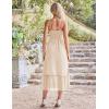 imageGRACE KARIN Womens 2025 Summer Dress Casual Sleeveless Spaghetti Strap Smocked Ruffle Beach Long Maxi Dress with PocketsApricot