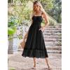 imageGRACE KARIN Womens 2025 Summer Dress Casual Sleeveless Spaghetti Strap Smocked Ruffle Beach Long Maxi Dress with PocketsBlack