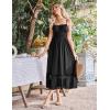 imageGRACE KARIN Womens 2025 Summer Dress Casual Sleeveless Spaghetti Strap Smocked Ruffle Beach Long Maxi Dress with PocketsBlack