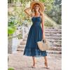 imageGRACE KARIN Womens 2025 Summer Dress Casual Sleeveless Spaghetti Strap Smocked Ruffle Beach Long Maxi Dress with PocketsBlue