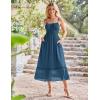 imageGRACE KARIN Womens 2025 Summer Dress Casual Sleeveless Spaghetti Strap Smocked Ruffle Beach Long Maxi Dress with PocketsBlue