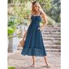 imageGRACE KARIN Womens 2025 Summer Dress Casual Sleeveless Spaghetti Strap Smocked Ruffle Beach Long Maxi Dress with PocketsBlue