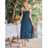 imageGRACE KARIN Womens 2025 Summer Dress Casual Sleeveless Spaghetti Strap Smocked Ruffle Beach Long Maxi Dress with PocketsBlue