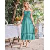 imageGRACE KARIN Womens 2025 Summer Dress Casual Sleeveless Spaghetti Strap Smocked Ruffle Beach Long Maxi Dress with PocketsBlue Green