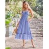 imageGRACE KARIN Womens 2025 Summer Dress Casual Sleeveless Spaghetti Strap Smocked Ruffle Beach Long Maxi Dress with PocketsBlue Grey
