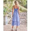 imageGRACE KARIN Womens 2025 Summer Dress Casual Sleeveless Spaghetti Strap Smocked Ruffle Beach Long Maxi Dress with PocketsBlue Grey