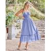 imageGRACE KARIN Womens 2025 Summer Dress Casual Sleeveless Spaghetti Strap Smocked Ruffle Beach Long Maxi Dress with PocketsBlue Grey